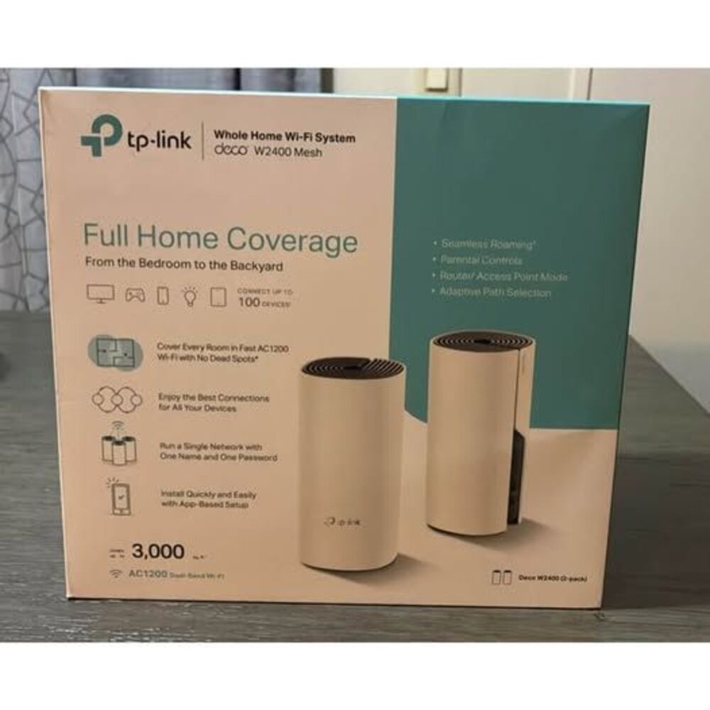 TP-Link Deco W2400 Whole Home Mesh Wi-Fi System, Router, 2-Pack, New In Box